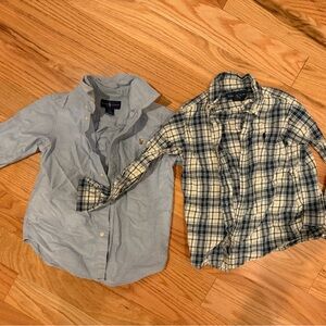 Ralph Lauren Kids Blue and Plaid Button Down Shirt Bundle